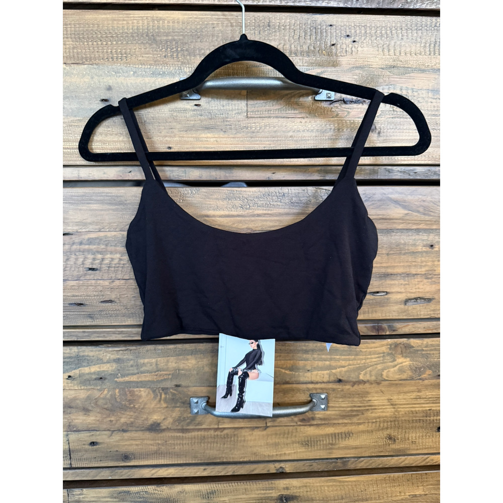 Naked Wardrobe 2 Piece Set Women's L Black Tank Top Midi Skirt Stretch NWT - Picture 3 of 11